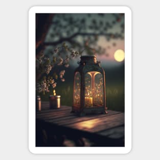 If nature was a candle - Vintage candle light on a picnic table Sticker